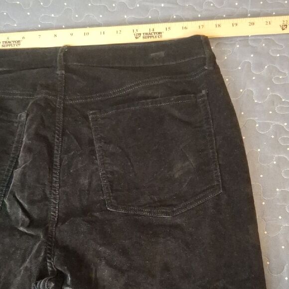 Old Navy Black Velvet extra high rise kicker boot cut pants size 14 - Picture 6 of 7